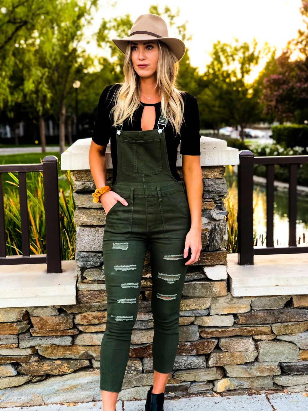 Womens Olive green overalls